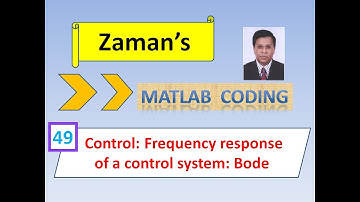 MATLAB: Control: Frequency response of a control system: Bode