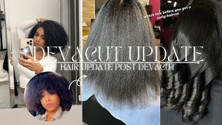 DEVACUT UPDATE -  Detailed Hair Update Post Curly Cut (Type 4, Tightly Coiled low porosity hair)