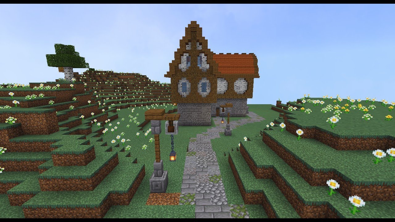 como construir uma casa medieval bonita no Minecraft - YouTube