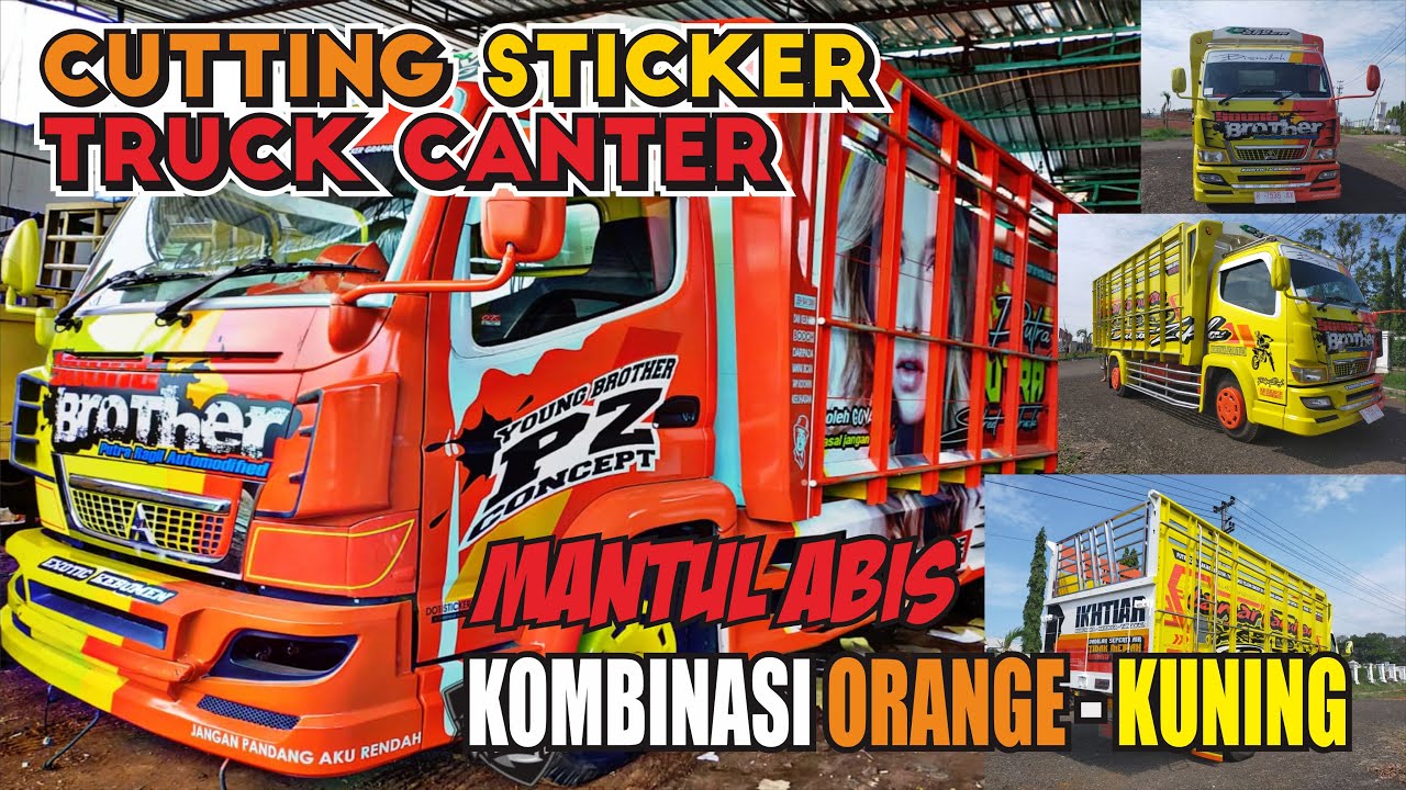 Cutting Sticker Truck Canter Kombinasi Orange Kuning Keren Dot Cutting Sticker Truck YouTube