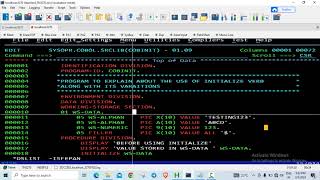 COBOL - INITIALIZE Verb and its variations