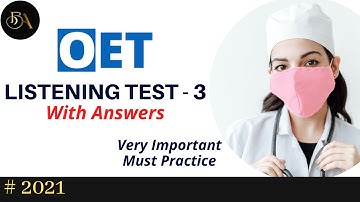OET 2.0 Listening Mock Test - 3  with Answers [2021] | OET Listening  Sample Test for Nurses