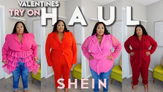 SHEIN CURVE HAUL | VALENTINES PLUS SIZE TRY ON | dresses, suits, sets, blazers, jeans