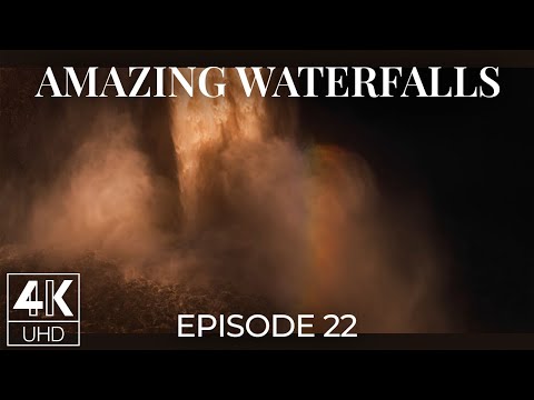 Rainbow Mist Waterfall 4K | Palouse Falls Slow Motion Screensaver + Soft Ambient Music - Episode 22