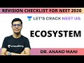 Revision Checklist for NEET 2020 | Ecosystem | Dr. Anand Mani