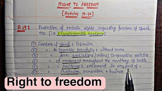 Right to freedom (Articles 19-22) || Handwritten Notes || Lec.14 || Indian Polity || An Aspirant !