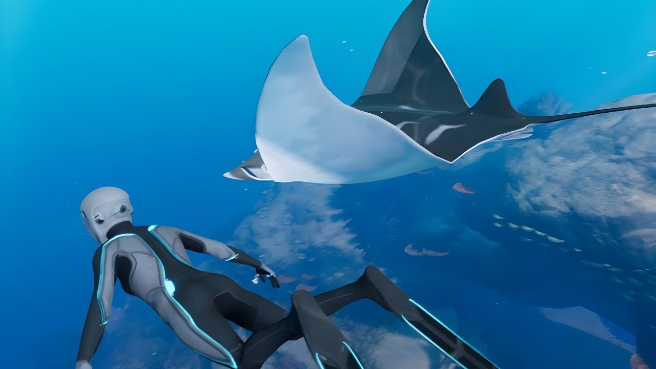 Let's Dive into Ocean in Beyond Blue -swimming, Discovering mammals, Scanning stingray and whales!