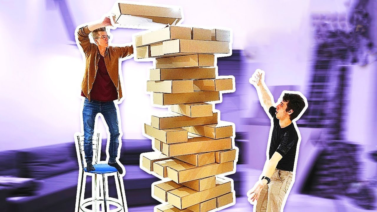 GIANT JENGA GAME FROM CARDBOARD YouTube