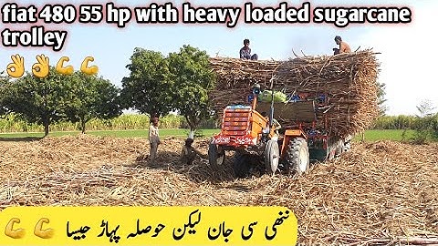 Fiat 480hp pulling out heavy loaded trolley alone in field| Akyla tractor or  zabardast Power