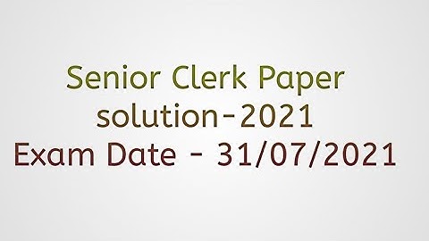 GSSSB-Senior Clerk Paper Solution