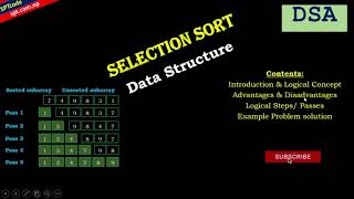 SELECTION sort in DSA | animated logic of Working principle with example | code, in Nepali