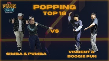 SIMBA & PUMBA vs VINCENT & BOOGIE PUN | Popping Top 16 | NTU Funk Jam 2023