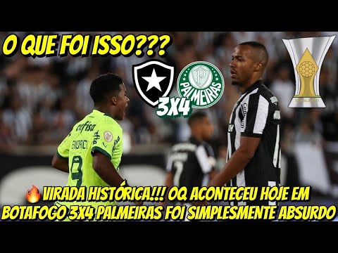 Palmeiras reverte 3 a 0 e vira sobre o Botafogo em jogo histórico