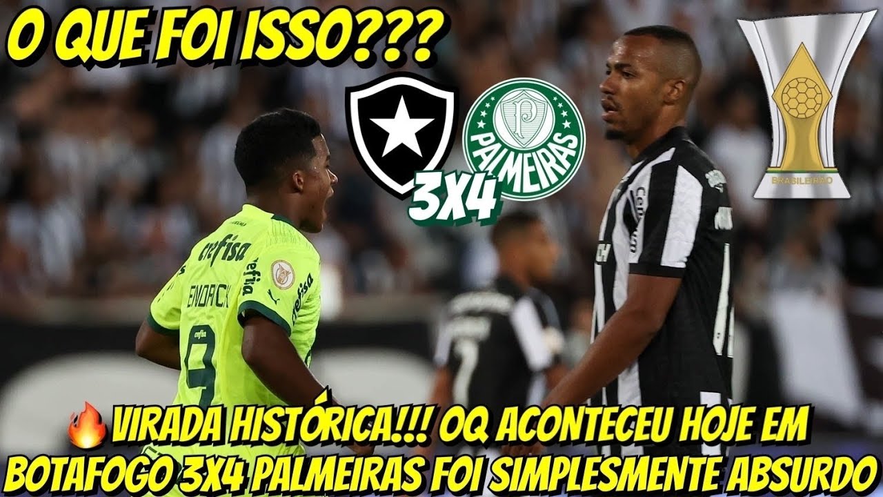 Palmeiras busca virada histórica contra o líder Botafogo em jogo de sete  gols - Placar - O futebol sem barreiras para você