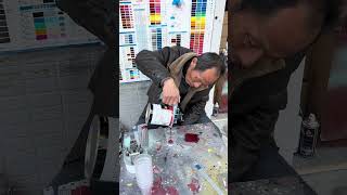Recording the exterior paint restoration process of a red car  #cargadgets #shortvideo #shorts