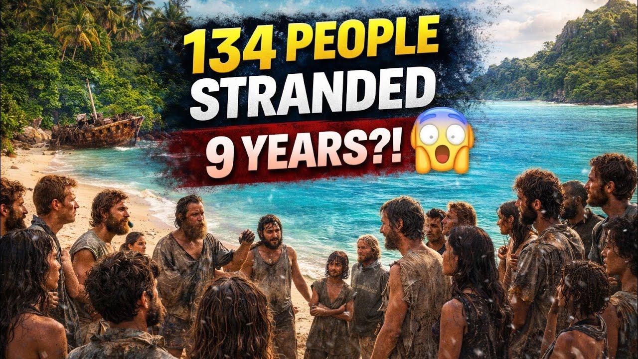 How did 134 people stay stranded on the island for 9 years?