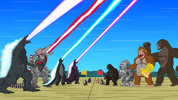 TEAM GODZILLA vs KONG: If Boundary Changes ? | Godzilla Cartoon Compilation