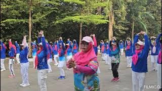 IMAM-3538. HEALTHY AND CHEERFUL EXERCISES WITH P2TEL BEKASI IN BEKASI CITY FOREST PARK, WEST JAVA...