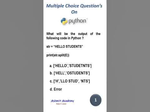 Multiple Choice Questions on Python ( python for beginners Short - 02 ...