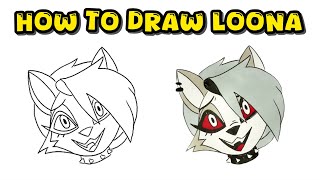 How to Draw Loona from Helluva Boss (Hazbin House) – Art Drawing Therapy