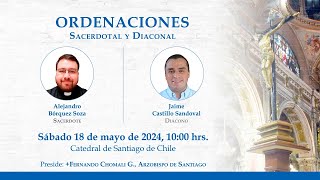 Ordenación sacerdotal Alejandro Bórquez Soza y Diaconal Jaime Castillo Sandoval - Catedral de Stgo