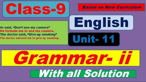 Class- 9 English Unit--11 // Grammar- II