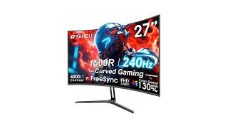Review SANSUI 27 Inch 240Hz Curved Gaming Monitor 1080P 1ms FreeSync