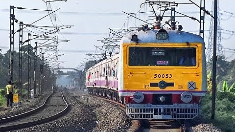 Back to back Quick Accelerating EMU Local Trains Speeding in Huge Curve | Eastern Railways