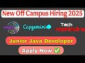 🔥Off-Campus Hiring July 2025| Wipro Elite Hiring| Capgemini Java Developer | 2023 2024 2025 BATCH