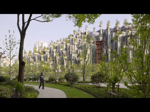 Drone video showcases exterior of 1,000 Trees by Heatherwick Studio