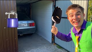 Red Man closed Garage with LOCK VS Mr. Joe on Audi 80 found Key of Lock