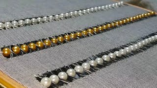 Drawn Thread Embroidery Design with Beads