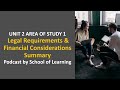 Legal Requirements & Financial Considerations Summary (Unit 2 AO1)