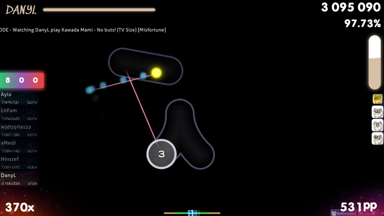 DanyL | Kawada Mami - No buts! (TV Size) [Misfortune] 1st +HDDT FC 98.26% {#1 620pp} - osu! umbrella lyrics
