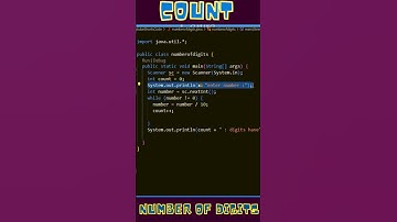 using while()➿ | count number of digits in number | #java #javaprogramming #coder #program #shorts
