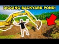 DIGGING a BACKYARD POND at NEW DREAM HOUSE Property!!! (Will It Hold Water?)