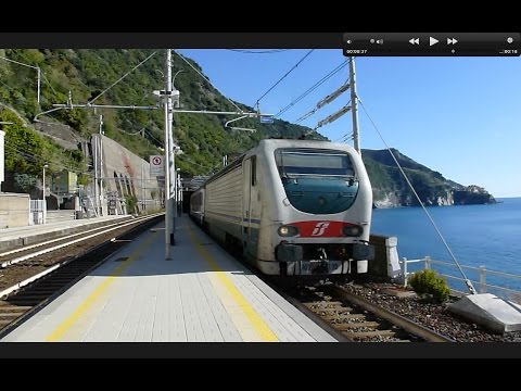 Trains on the Cinque Terre in Italy