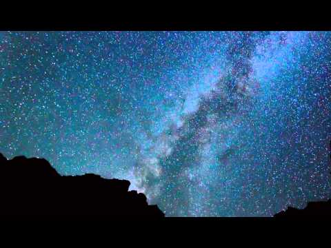 Starry night sky with moving stars hd720