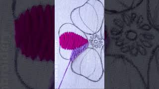 Buttonhole stitch flower embroidery! #shorts #embroidery #trending #viral #satisfying #cute #diy