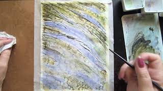 : How to paint Watercolor STONES under WATER, Tutorial for beginners Demo lesson Step by step