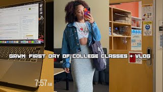 COLLEGE VLOG: ep 3 | FIRST DAY OF COLLEGE CLASSES + GRWM