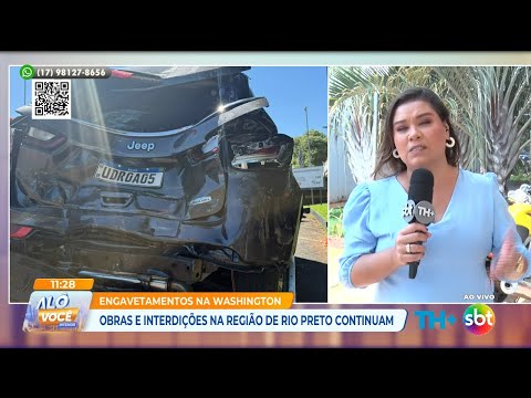 14 veículos se envolvem em engavetamento na Washington Luís, em Rio Preto