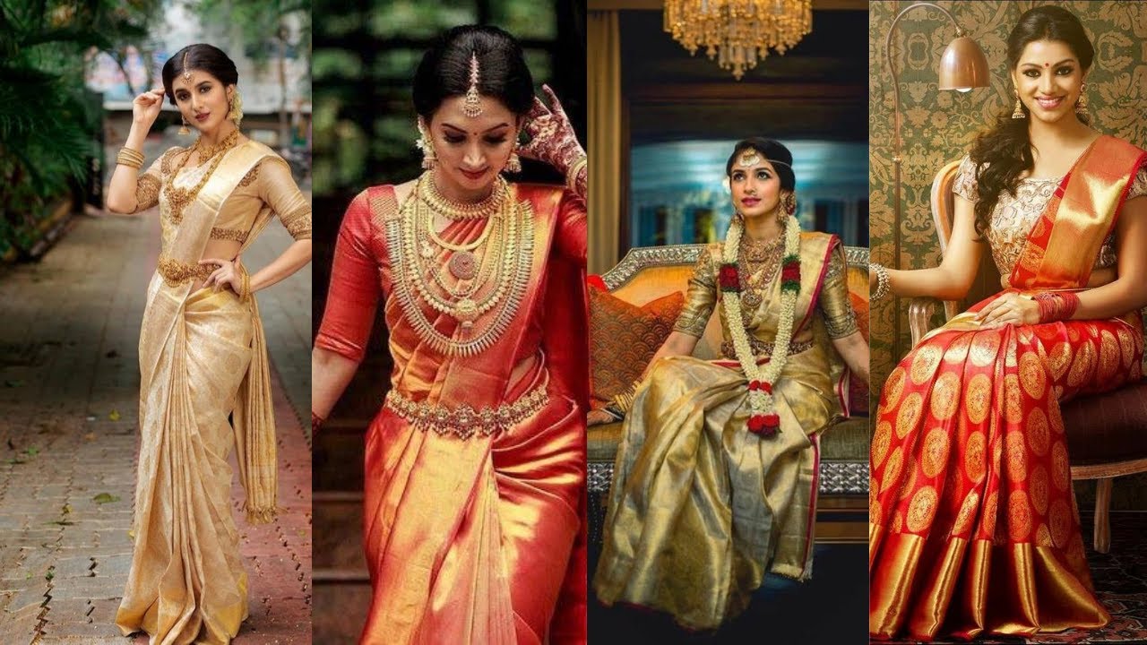 Wedding Saree Collection 2020// Kanchipuram //Kanchi Pattu // Kanchivaram Saree// Contrast Blouse