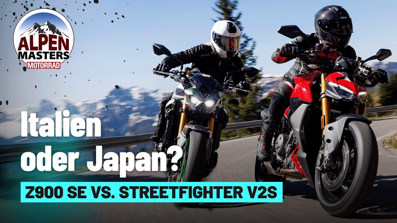 Ducati Streetfighter V2S vs. Kawasaki Z900 SE | Alpenmasters 2025 Vergleichstest