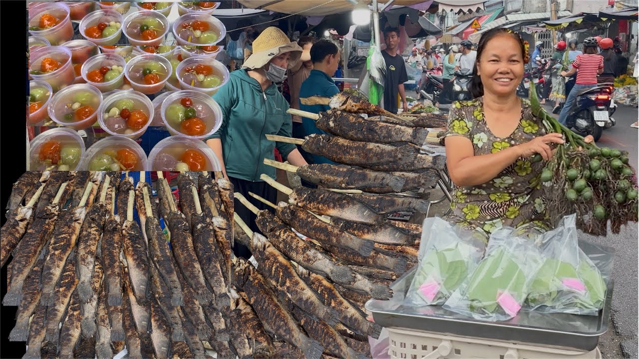 Mẹ bán trầu cau sắm vàng ngày vía ông thần tài năm bính ngọ.Chợ bán Cá lóc heo quay chè trôi vỡ trận