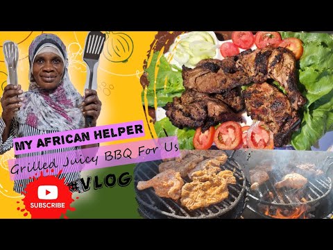 My African Helper Grilled Delicious BBQ For Us Today 😇 Juicy Grilled ...