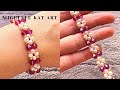 Beaded bracelet easy tutorial, making bracelet with pearl 4mm &amp; bicone 6mm, step by step how to