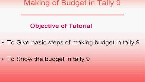 budget variance in tally 9