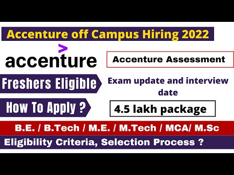 Accenture off campus drive 2022  for associate software engineer |accenture assessment test 2022