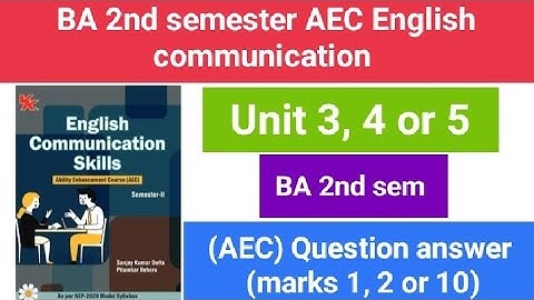 AEC English communication | BA 2nd sem AEC English communication | BA 2nd semester #video (@TSM )